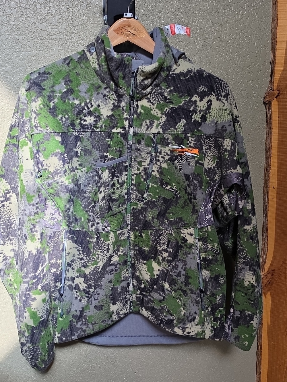 Kids Camo Zip-Up Fleece Jacket - Green/Gray
